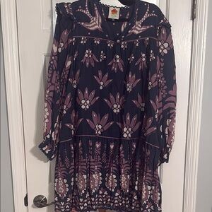 FARM Rio Purple and Black Floral Dress